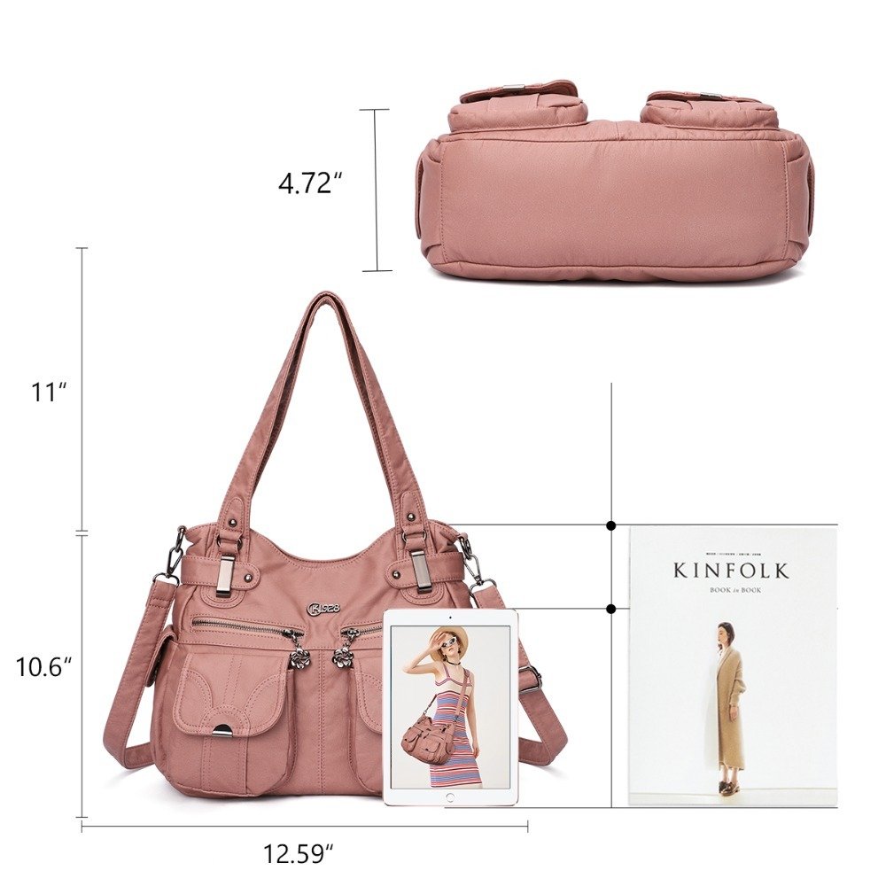 Fashion Ladies Soft Leather Portable Messenger Bag Crossbody Bags For Women Zipper Pocket Soft Casual Tote - Image 4