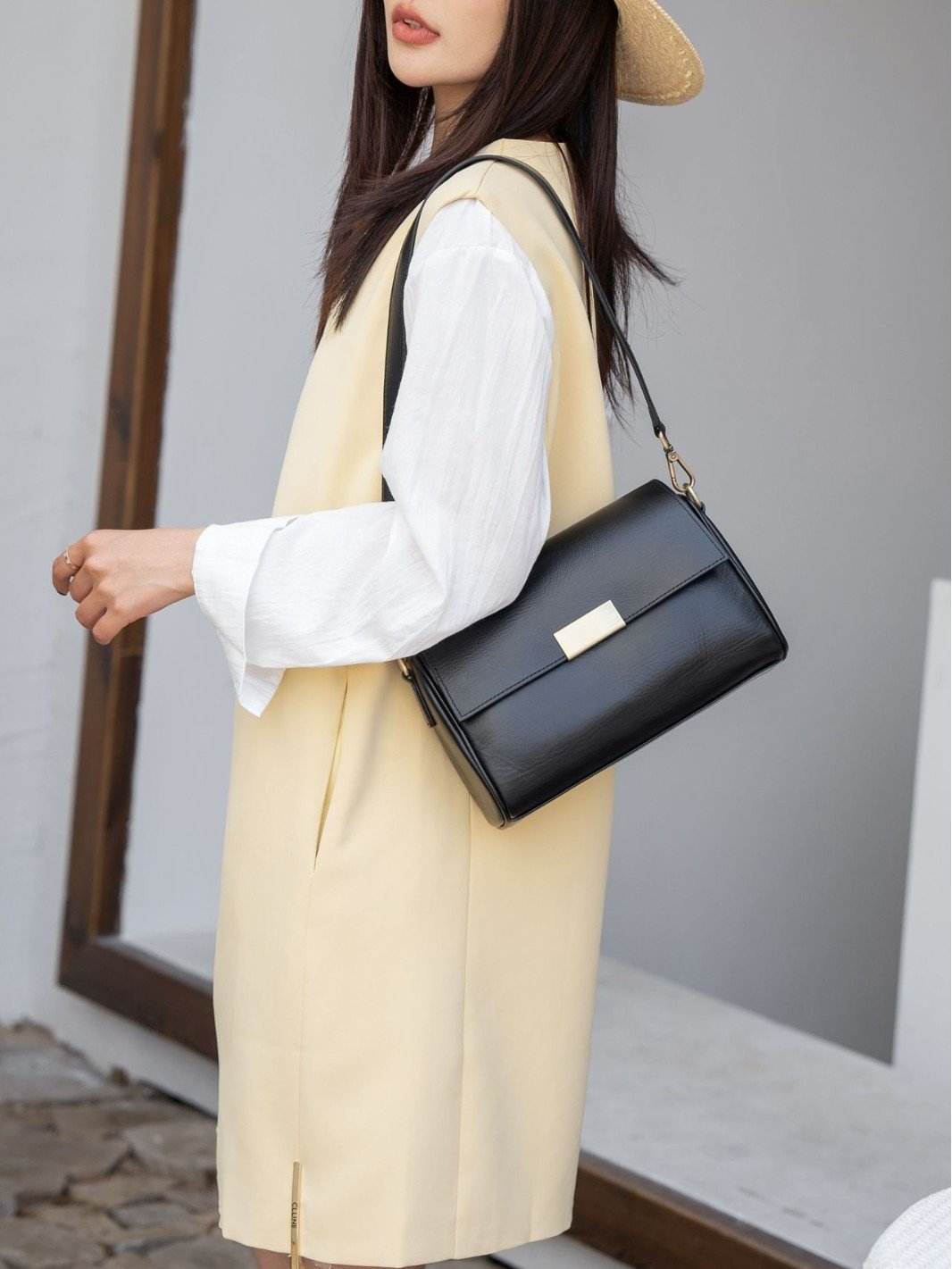 Baidi Leather Women's Bag 2025 New Genuine Leather Crossbody Bag, Top-Grain Vegetable-Tanned Cowhide Shoulder Bag, Light Luxury Commuter Bag - Image 6