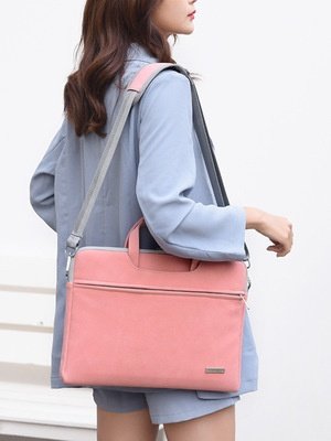 PU Leather Women Laptop Bag Notebook Carrying Case Briefcase For Macbook Air 13.3 14 15.6 Inch Men Handbags Shoulder Mouse Bag - Image 7