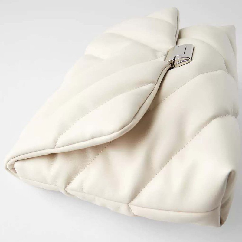 New women's bag white quilted oversized shoulder bag - Image 5