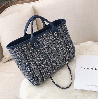 Plaid cloth handbag Fashion big bag Spring and summer new chain shoulder bag tide small fragrance handbag - Image 5