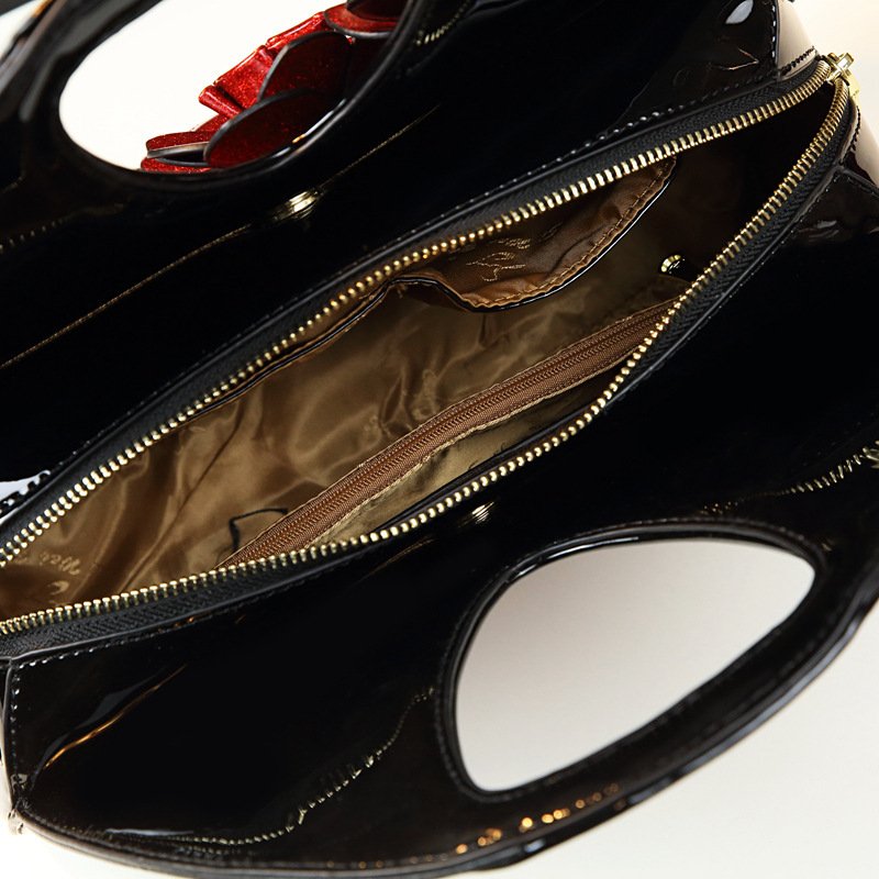 Personalized Flower Dumpling Niche Handbag Versatile Patent Leather Messenger Bag - Image 6
