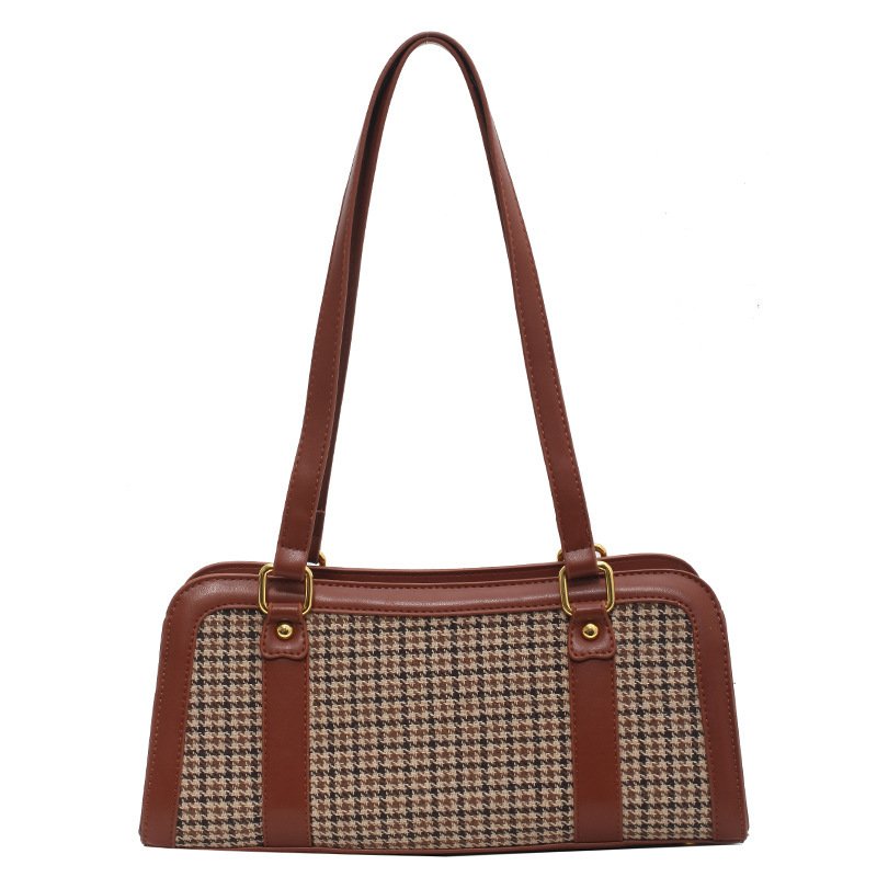 Fashion Women's Simple Houndstooth One-shoulder Armpit Bag - Image 2