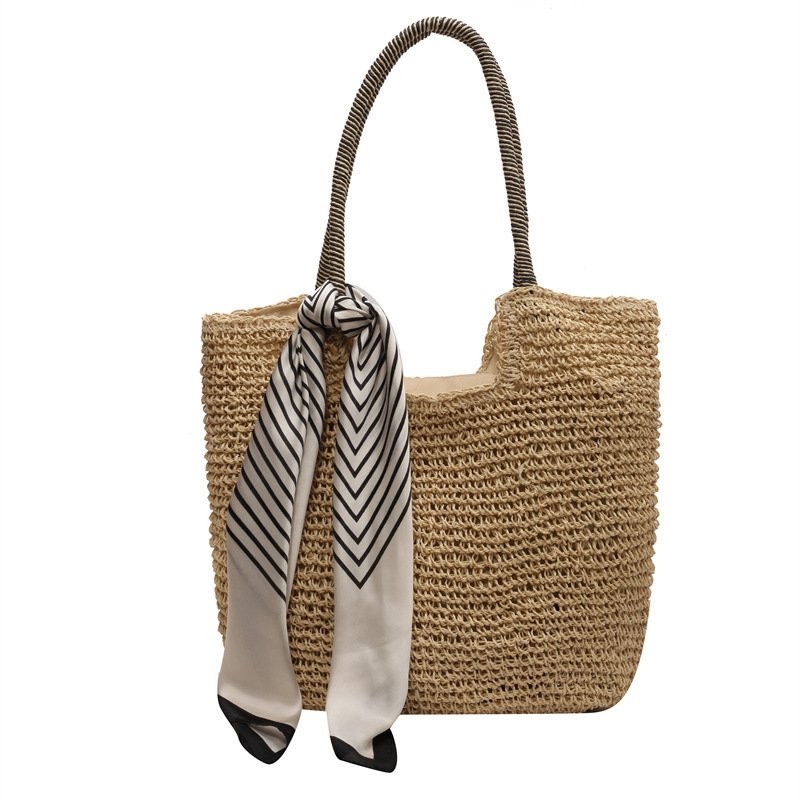 Casual Woven Bag Women's New Large Capacity One-shoulder Portable - Image 9
