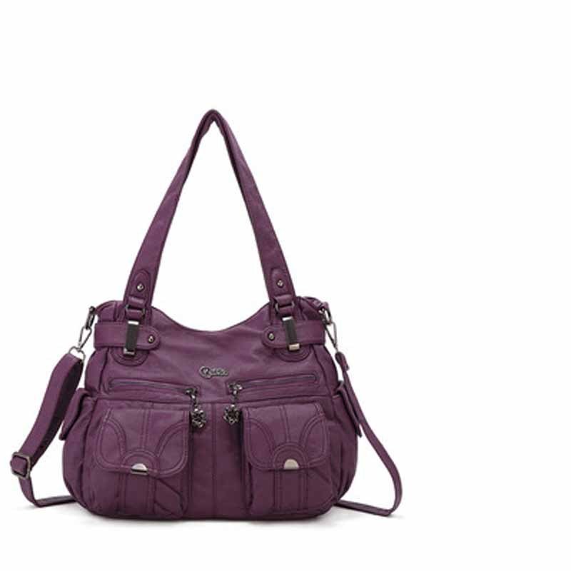 Fashion Ladies Soft Leather Portable Messenger Bag Crossbody Bags For Women Zipper Pocket Soft Casual Tote - Image 5