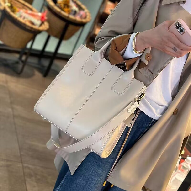 Women's Genuine Leather Crossbody Tote Handbag - Image 5