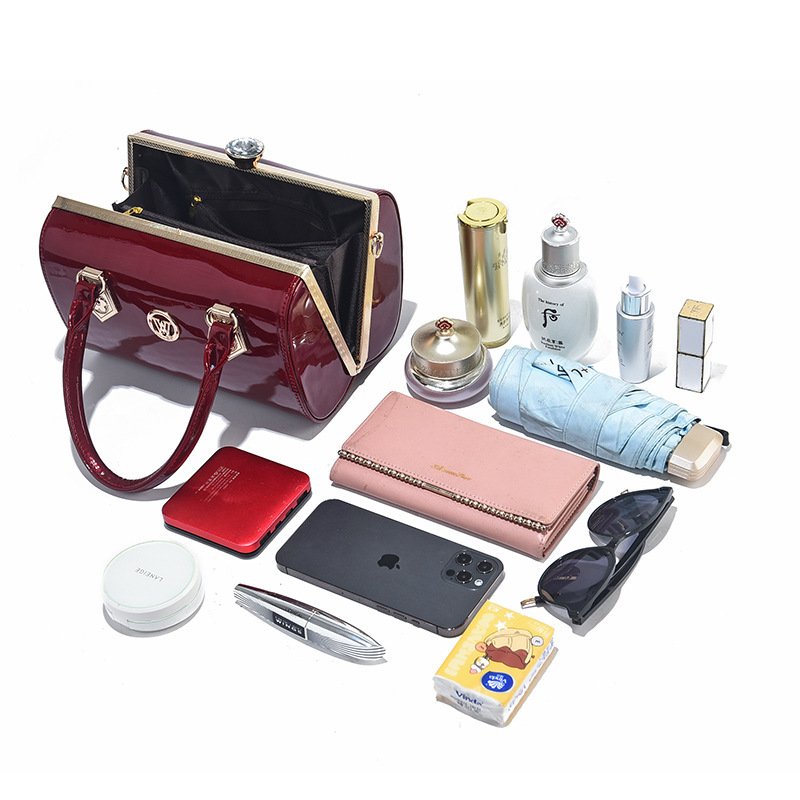 New Fashion Bright Leather Portable Large Capacity Women's One Shoulder Crossbody Bag - Image 7