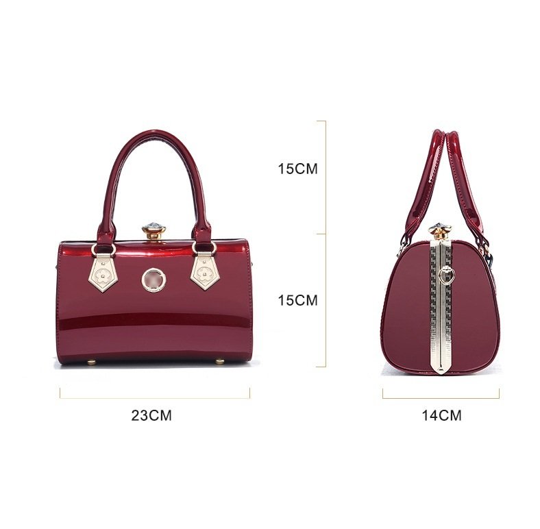 New Fashion Bright Leather Portable Large Capacity Women's One Shoulder Crossbody Bag - Image 10