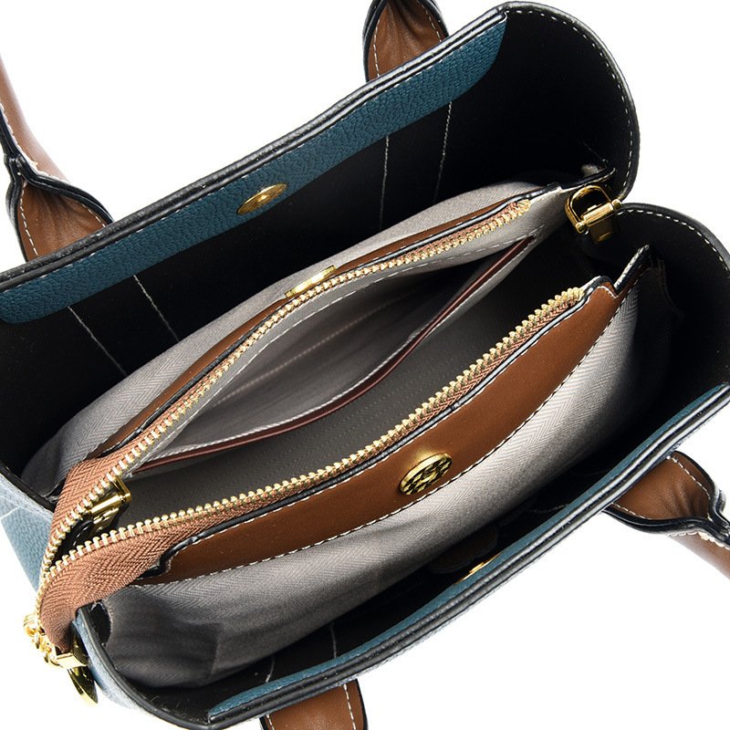Women's Fashion Contrast Color Bag Capacity Shoulder Crossbody Bag - Image 5