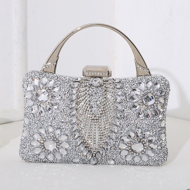 New Metal Handheld Handmade Diamond Inlaid Dinner Bag - Image 9