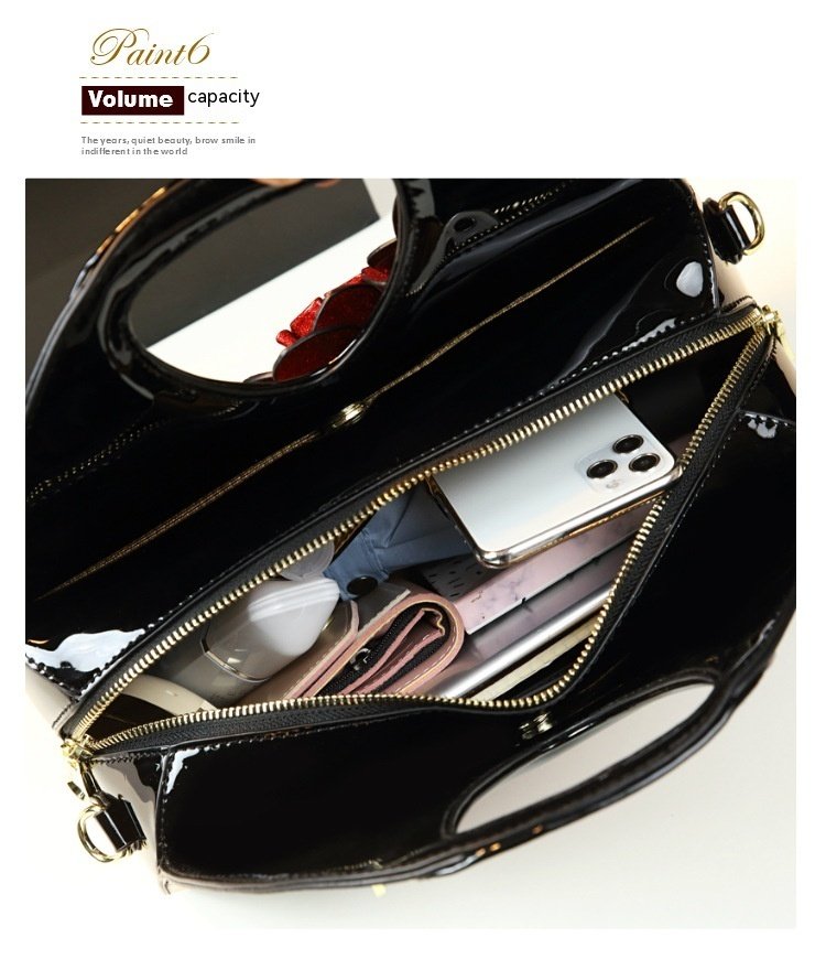 Personalized Flower Dumpling Niche Handbag Versatile Patent Leather Messenger Bag - Image 9