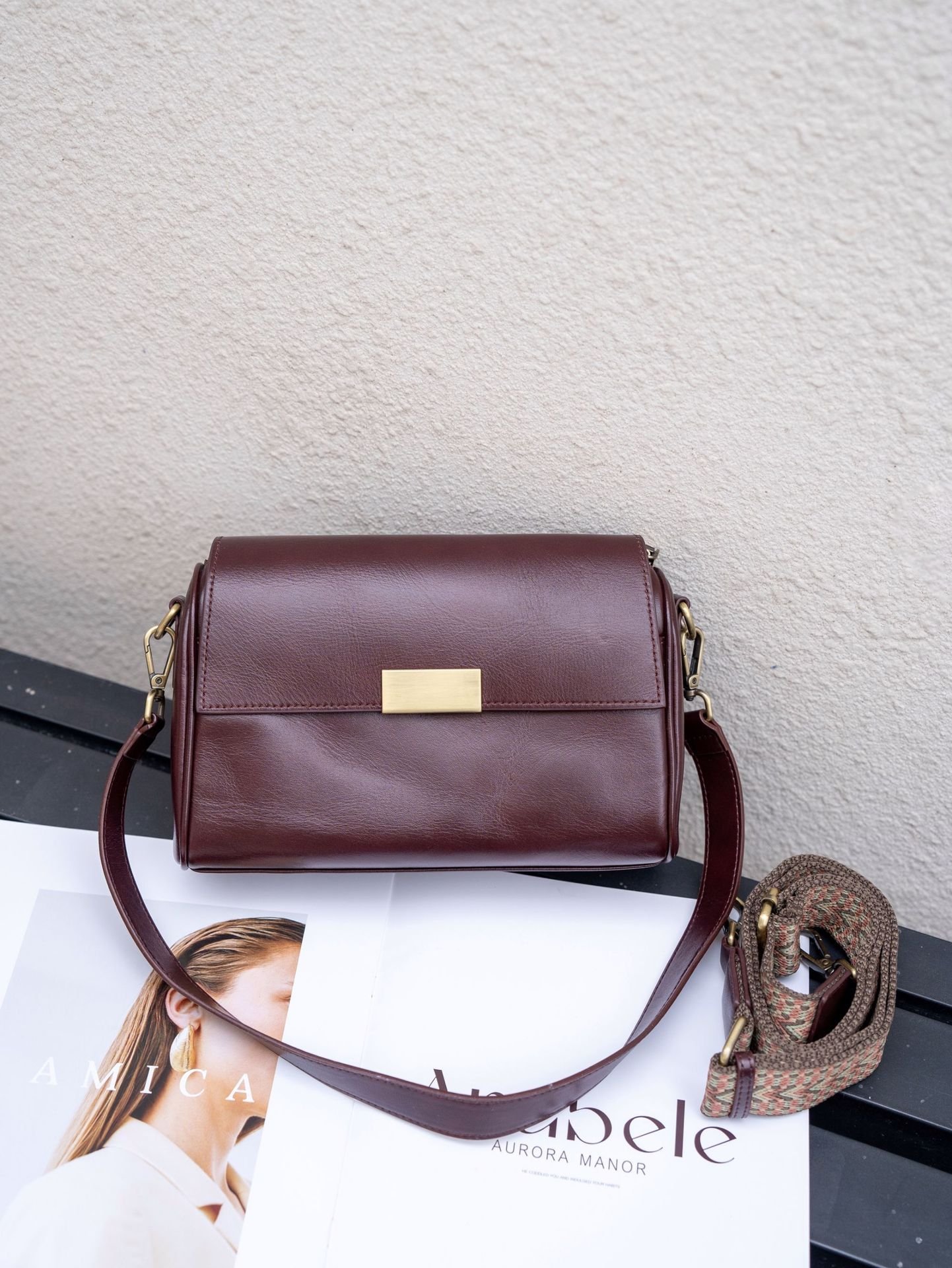 Baidi Leather Women's Bag 2025 New Genuine Leather Crossbody Bag, Top-Grain Vegetable-Tanned Cowhide Shoulder Bag, Light Luxury Commuter Bag - Image 7