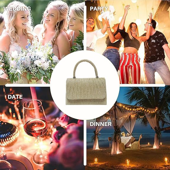 Festival Gold Crinkle Handbag - Party Must-Have Dressy Clutch, Elegant Shoulder Bag For Banquet And Evening - Image 2