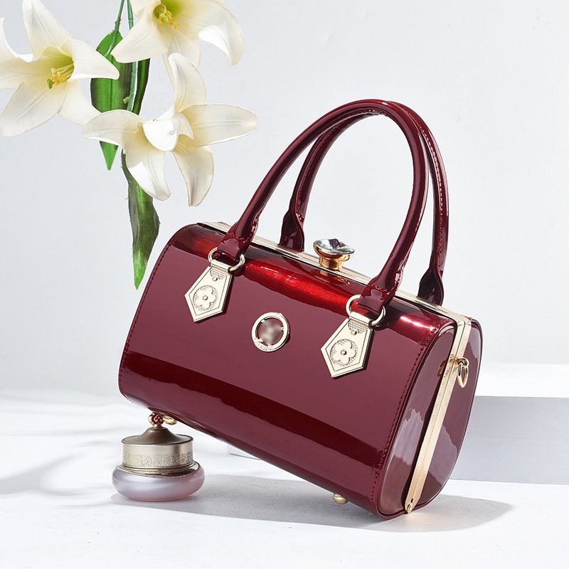 New Fashion Bright Leather Portable Large Capacity Women's One Shoulder Crossbody Bag - Image 9