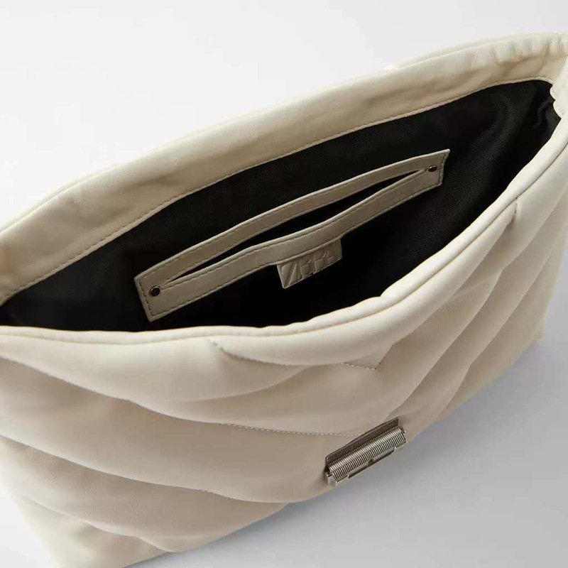 New women's bag white quilted oversized shoulder bag - Image 3