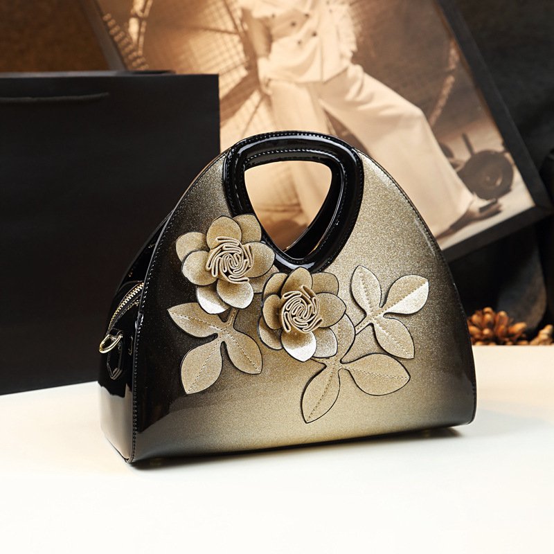 Personalized Flower Dumpling Niche Handbag Versatile Patent Leather Messenger Bag - Image 10