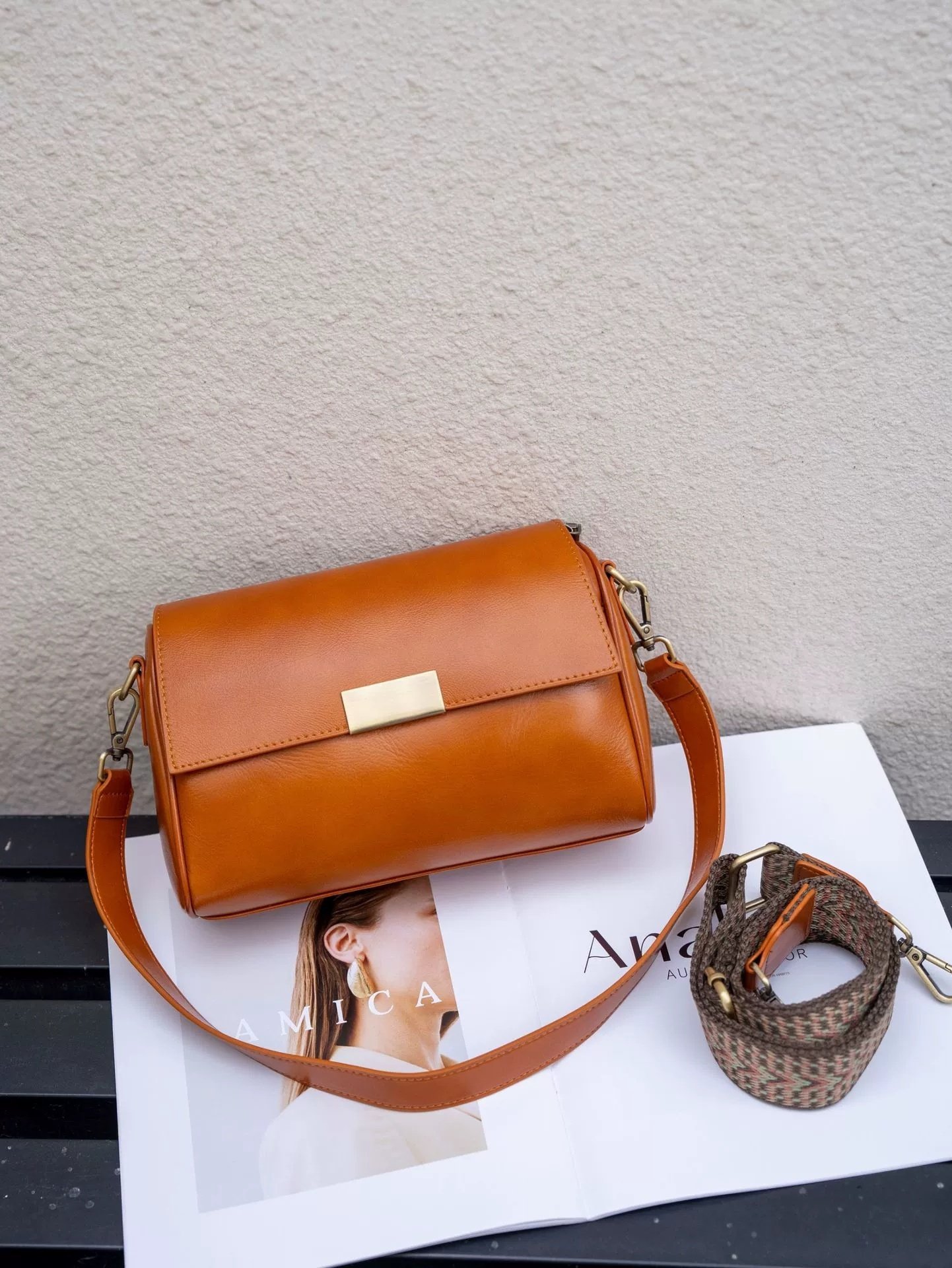 Baidi Leather Women's Bag 2025 New Genuine Leather Crossbody Bag, Top-Grain Vegetable-Tanned Cowhide Shoulder Bag, Light Luxury Commuter Bag - Image 8