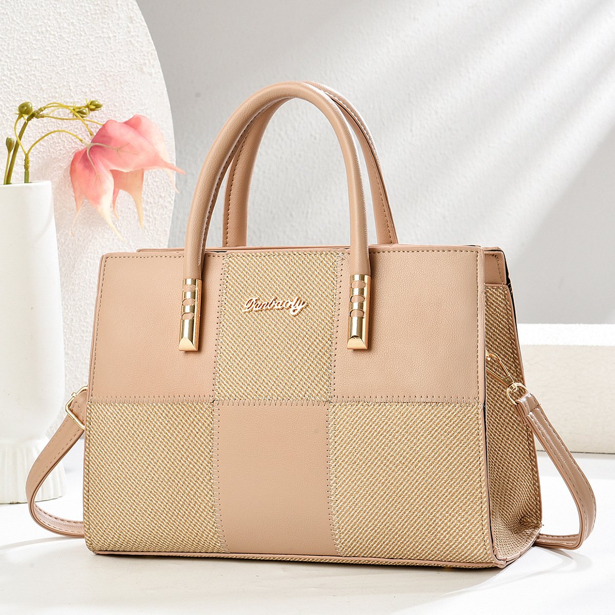 New Stylish Large-capacity Womens Tote Bag With A Bold Color-block Patchwork Design - Image 4