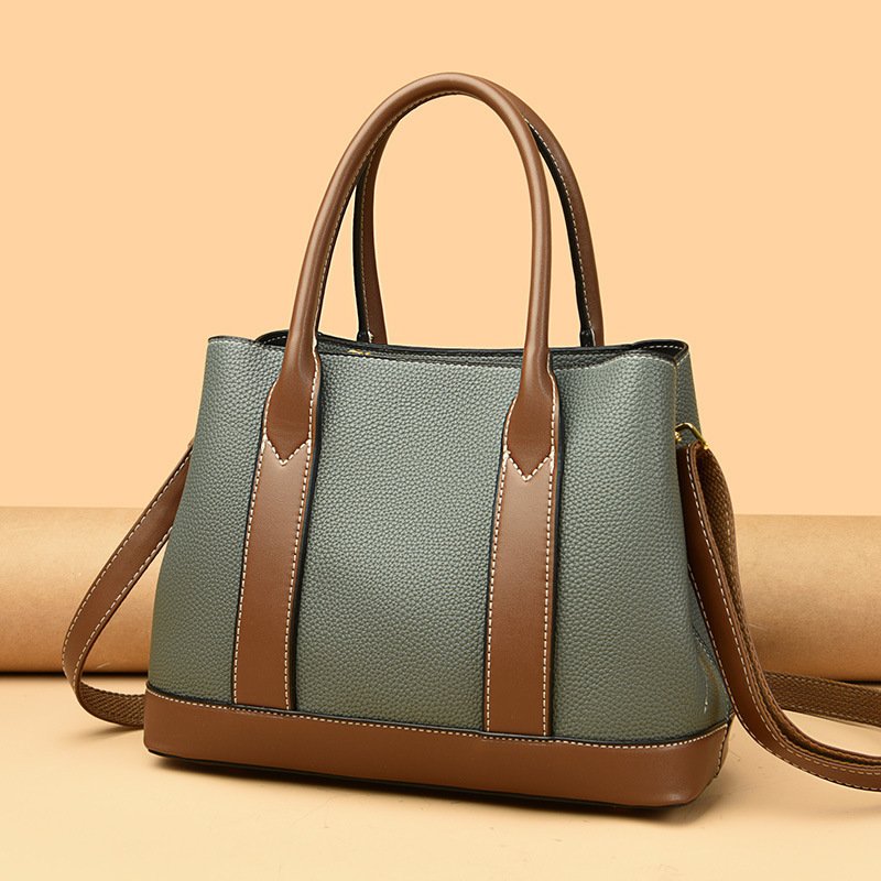 Women's Fashion Contrast Color Bag Capacity Shoulder Crossbody Bag - Image 4