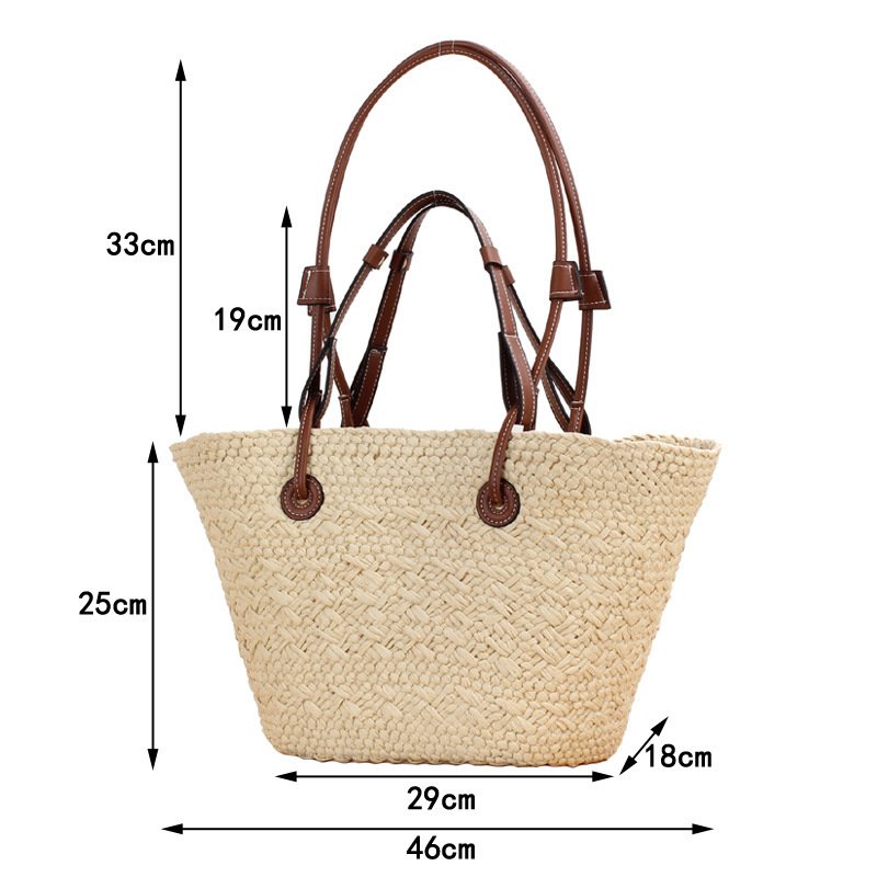 New Large Capacity Shoulder Hand-carrying Dual-use Woven Bag - Image 3