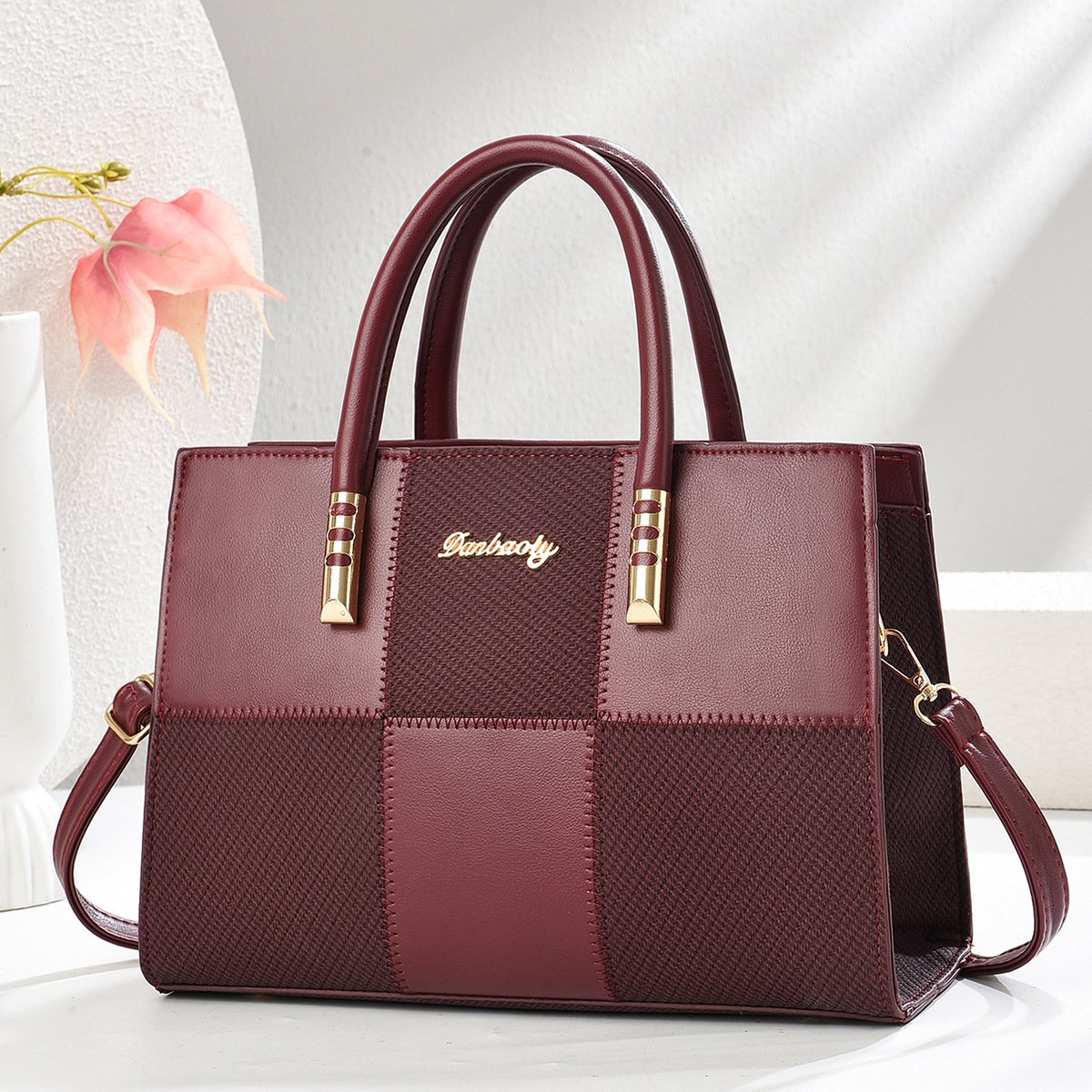 New Stylish Large-capacity Womens Tote Bag With A Bold Color-block Patchwork Design - Image 6