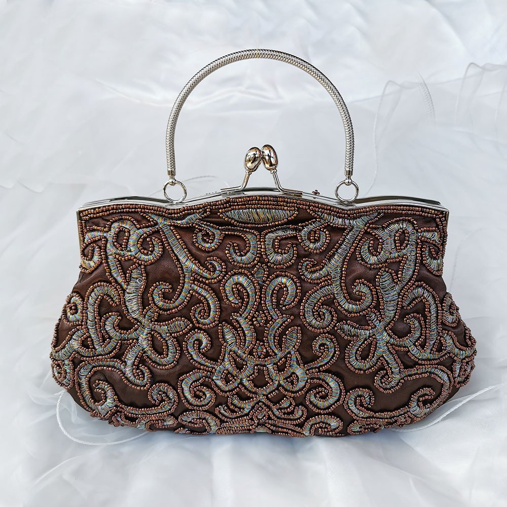 Handmade Bead Embroidery Retro Dinner Dress Banquet Bag - Image 2