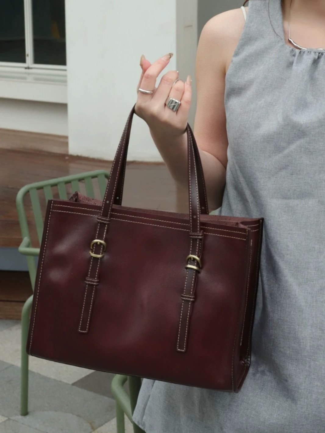 New Genuine Leather Women's Bag, Top-grain Cowhide Shopping Bag, Luxury Feel, Commuter Handbag, Single Shoulder And Crossbody Bag - Image 5