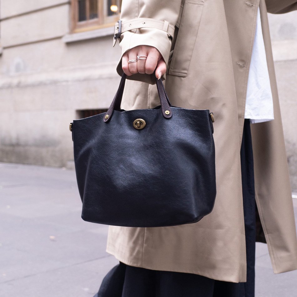 European And American Vintage First-layer Tree-tanned Cowhide Tote Bag, Commuter Handbag, Casual Single-shoulder Genuine Leather Crossbody Bag - Image 6
