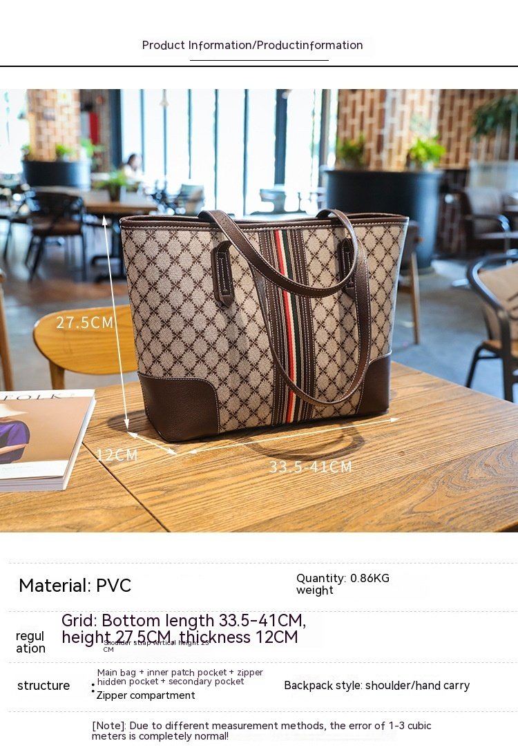 Korean Fashion Printed Tote Large Capacity Shoulder Bag - Image 6
