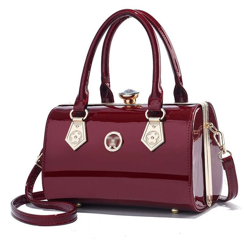 New Fashion Bright Leather Portable Large Capacity Women's One Shoulder Crossbody Bag - Image 4