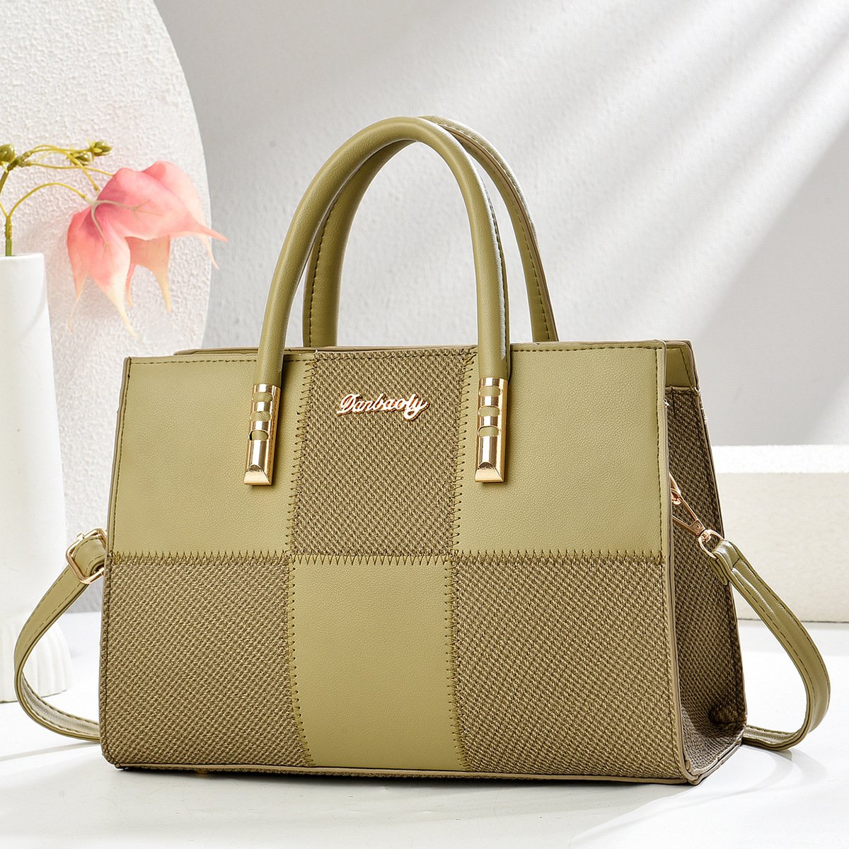 New Stylish Large-capacity Womens Tote Bag With A Bold Color-block Patchwork Design - Image 7