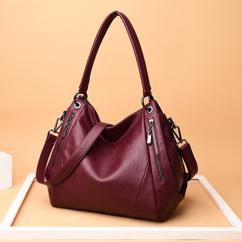 New Spring Large Capacity Soft Leather Mother Crossbody Big Bag