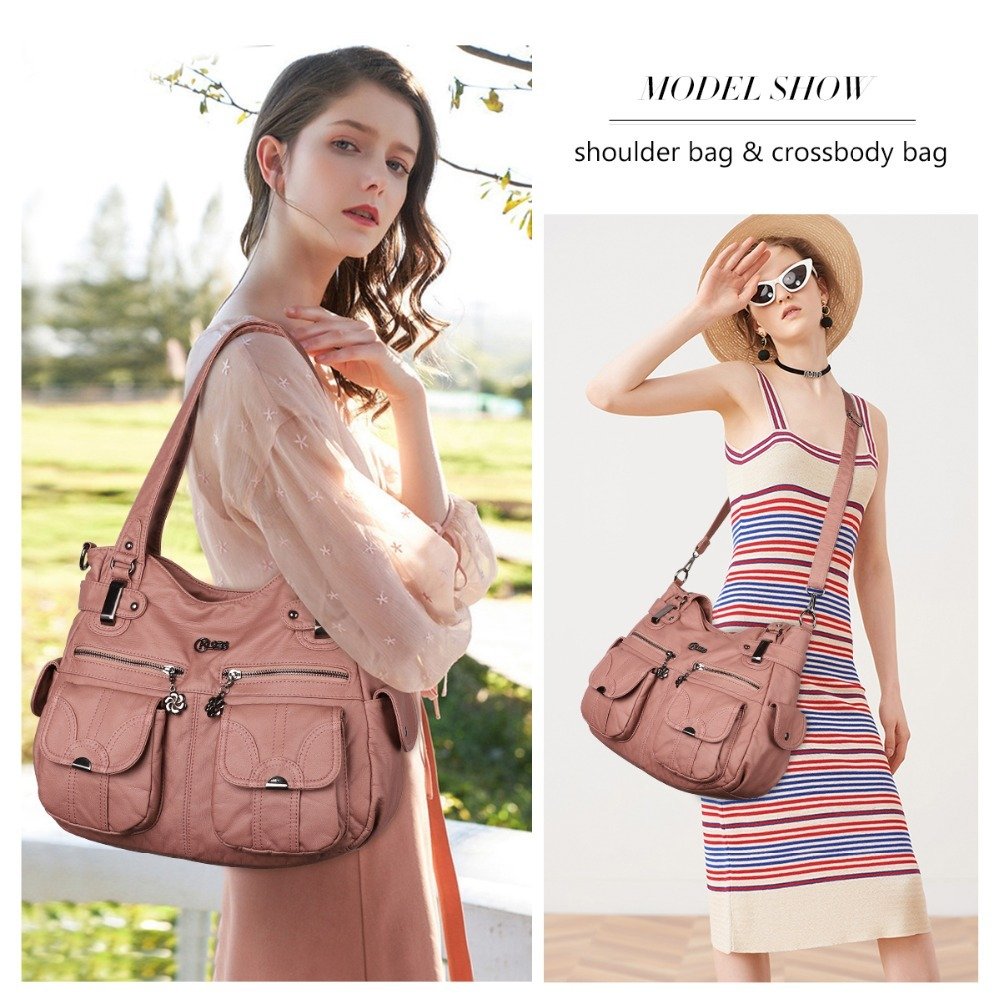 Fashion Ladies Soft Leather Portable Messenger Bag Crossbody Bags For Women Zipper Pocket Soft Casual Tote - Image 8