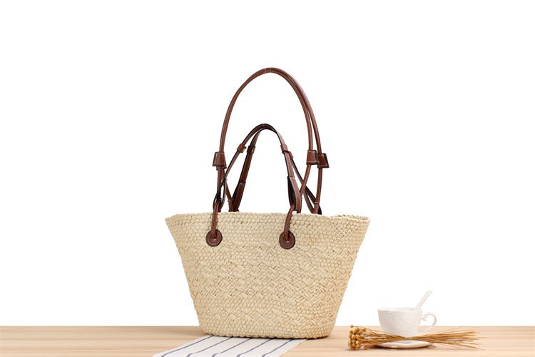 New Large Capacity Shoulder Hand-carrying Dual-use Woven Bag - Image 2