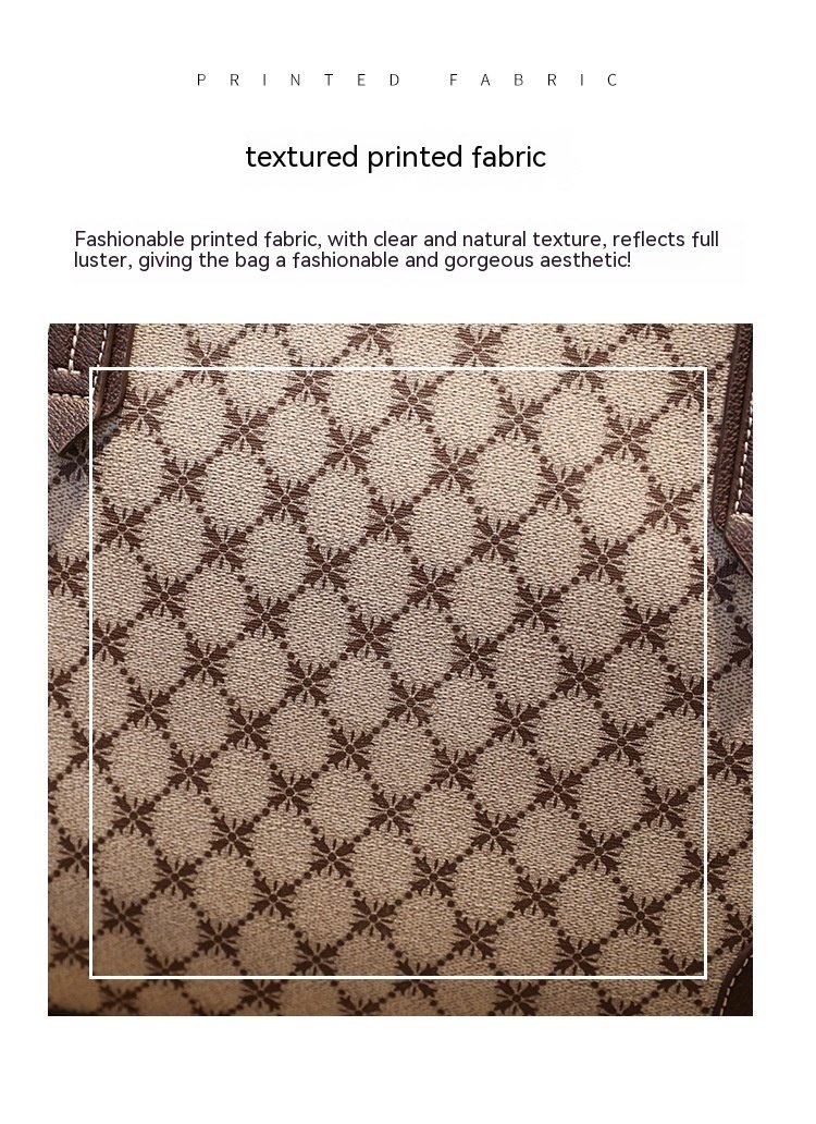 Korean Fashion Printed Tote Large Capacity Shoulder Bag - Image 5