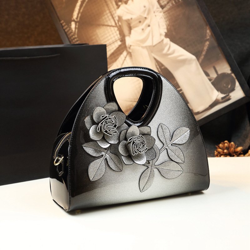 Personalized Flower Dumpling Niche Handbag Versatile Patent Leather Messenger Bag - Image 8