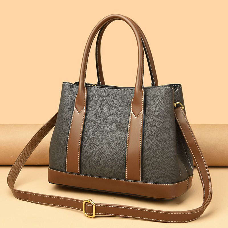 Women's Fashion Contrast Color Bag Capacity Shoulder Crossbody Bag - Image 3
